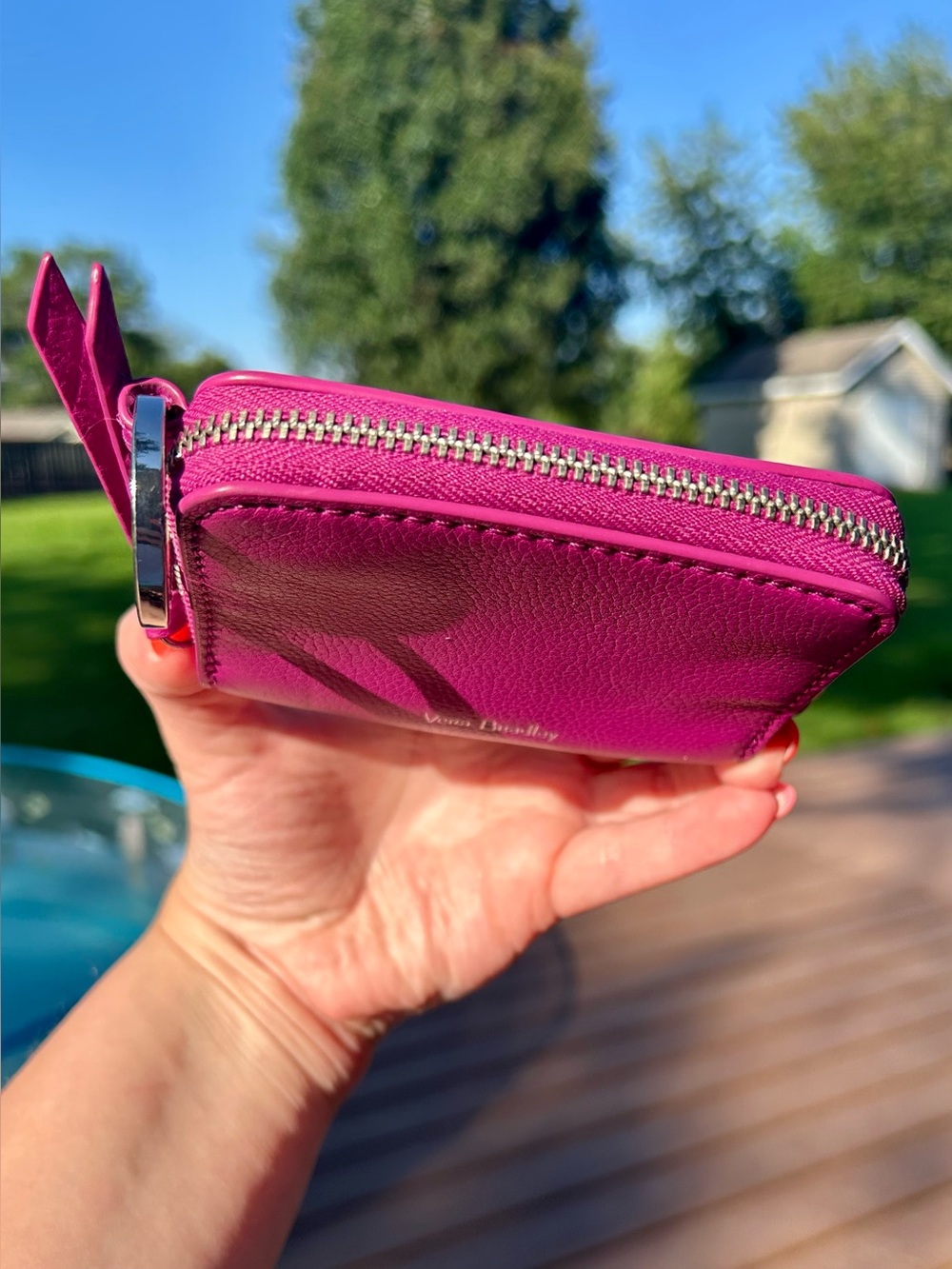 Vera Bradley Pink RFID Sycamore Leather Zip Wallet - Picture 4 of 10